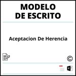 Modelo Escrito Aceptacion De Herencia