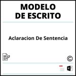 Modelo Escrito Aclaracion De Sentencia