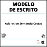 Modelo Escrito Aclaracion Sentencia Costas