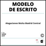 Modelo Escrito Alegaciones Multa Madrid Central