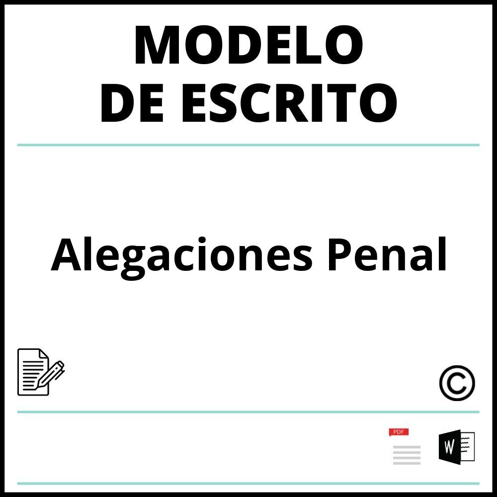 Modelo Escrito De Alegaciones Penal