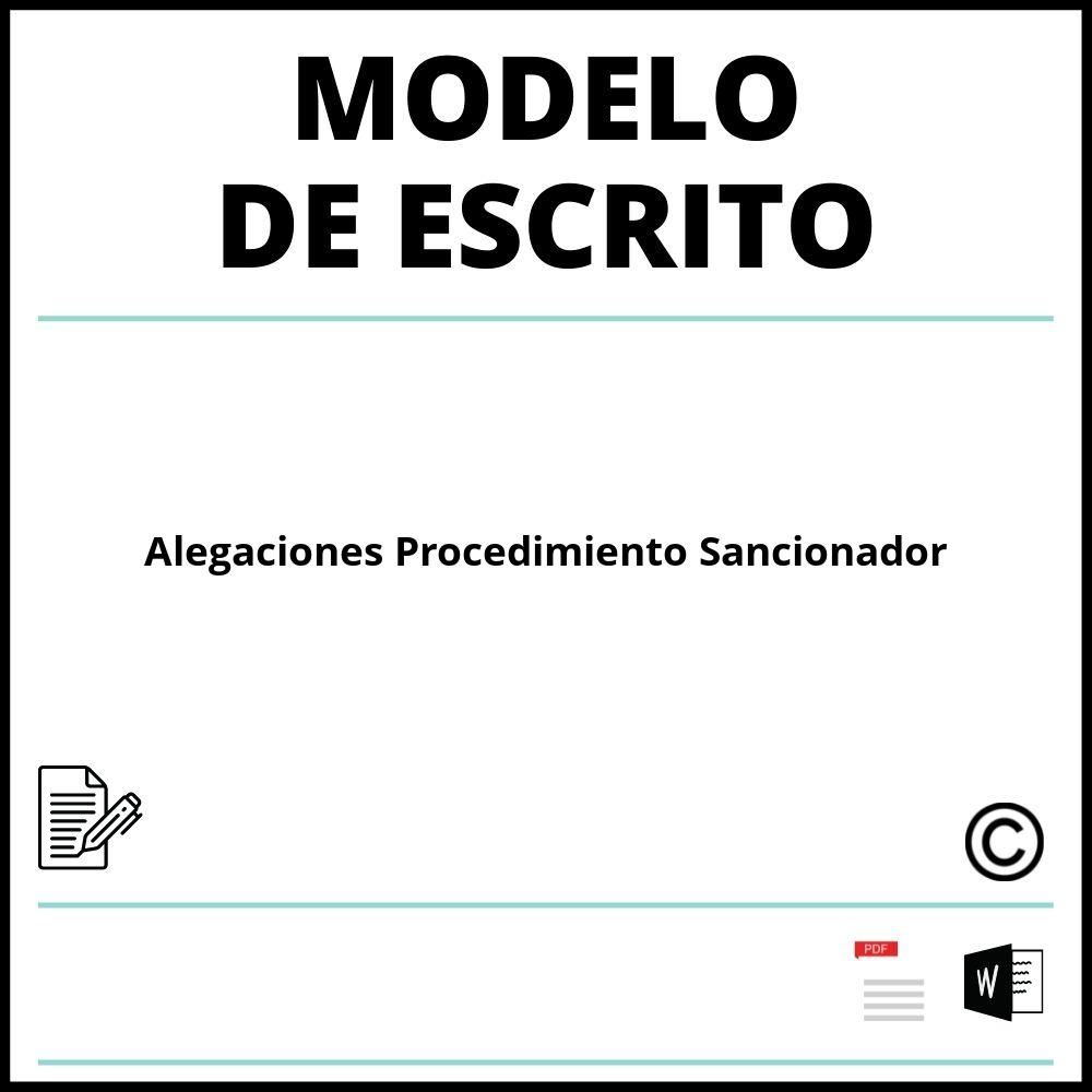 Modelo Escrito De Alegaciones Procedimiento Sancionador