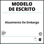 Modelo Escrito Alzamiento De Embargo