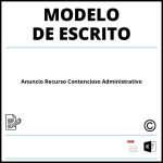 Modelo Escrito Anuncio Recurso Contencioso Administrativo