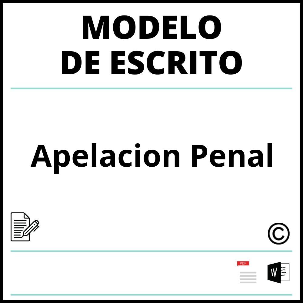 Modelo Escrito De Apelacion Penal