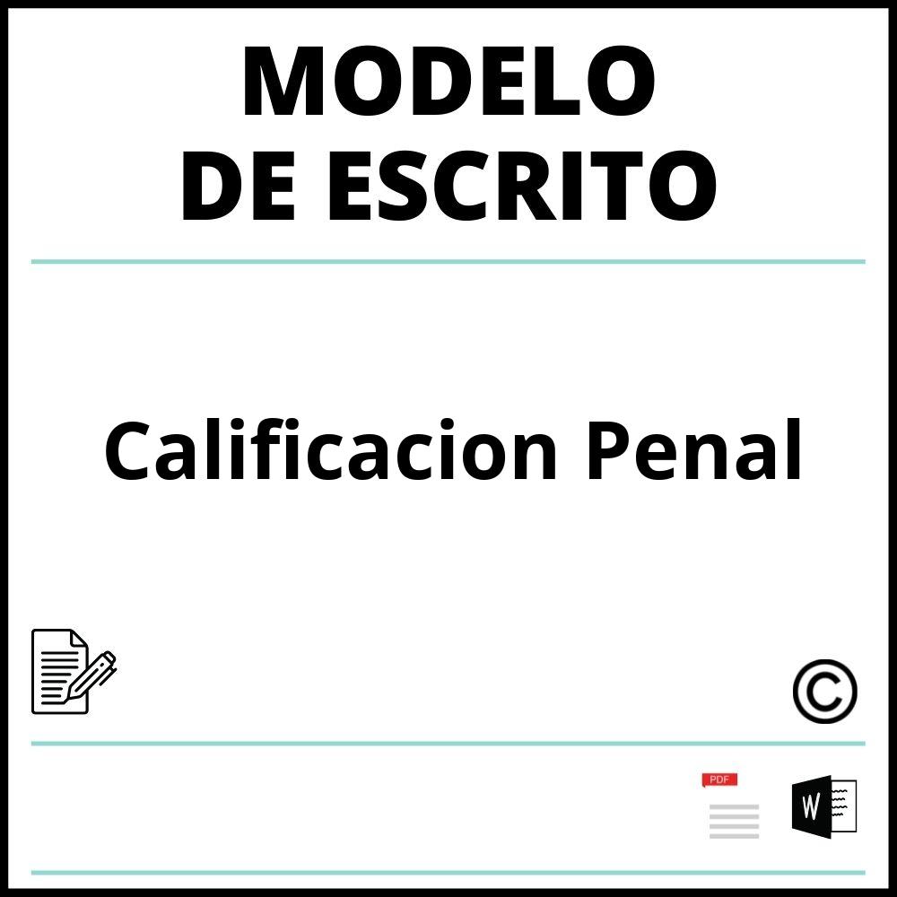 Modelo Escrito De Calificacion Penal