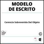 Modelo Escrito Carencia Sobrevenida Del Objeto Modelo Escrito Carencia Sobrevenida Del Objeto