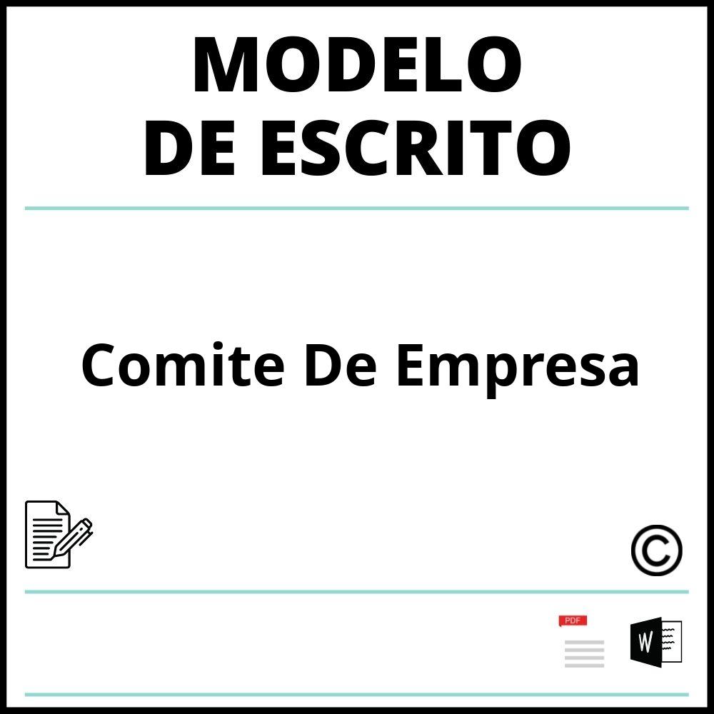 Modelo Escrito Comite De Empresa