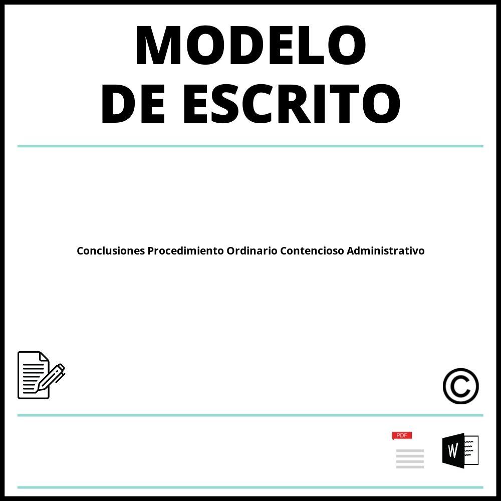 Modelo Escrito De Conclusiones Procedimiento Ordinario Contencioso Administrativo