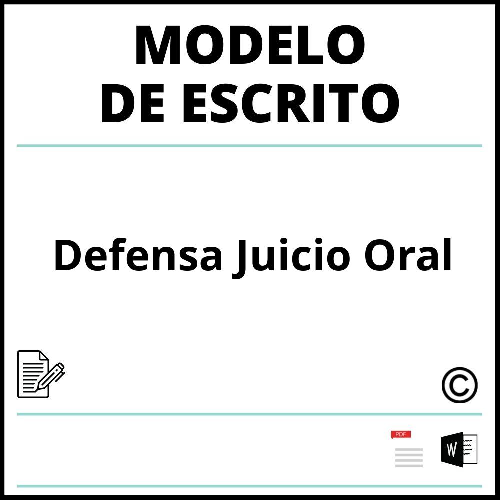 Modelo Escrito De Defensa Juicio Oral