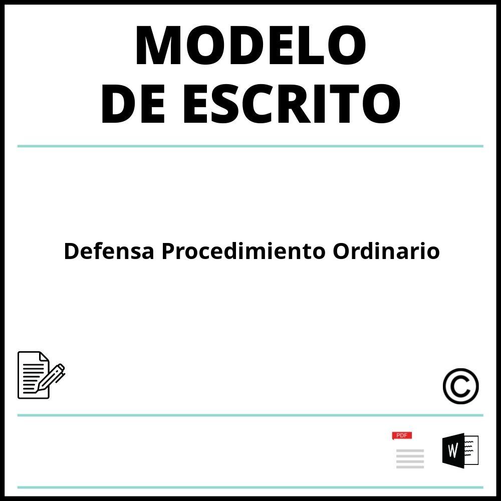 Modelo Escrito De Defensa Procedimiento Ordinario