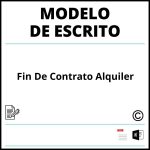 Modelo Escrito Fin De Contrato Alquiler