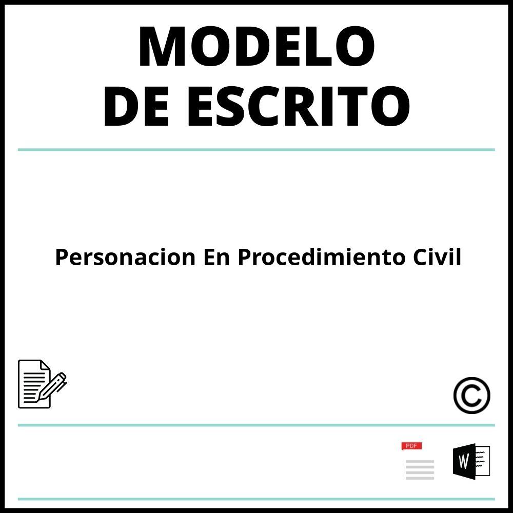 Modelo Escrito De Personación En Procedimiento Civil