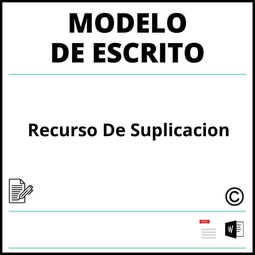 Modelo Escrito Recurso De Suplicacion