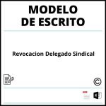 Modelo Escrito Revocacion Delegado Sindical